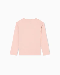 Emporio Armani - ASV jersey jumper with eagle and tulle ruffles, Girl, Pink, Size: