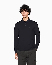 Armani Exchange - Regular fit long-sleeved polo shirt, Man, Blue, Size: