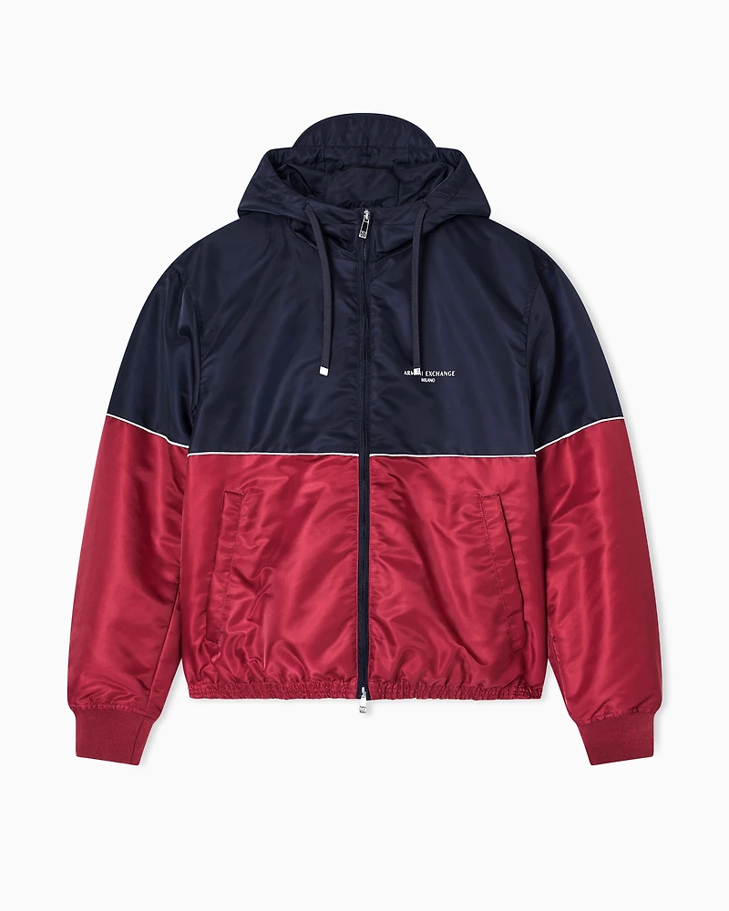 Two-tone jacket with hood