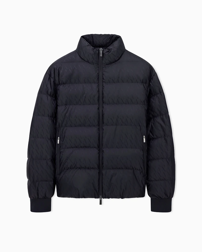 Fabric jacket with allover logo