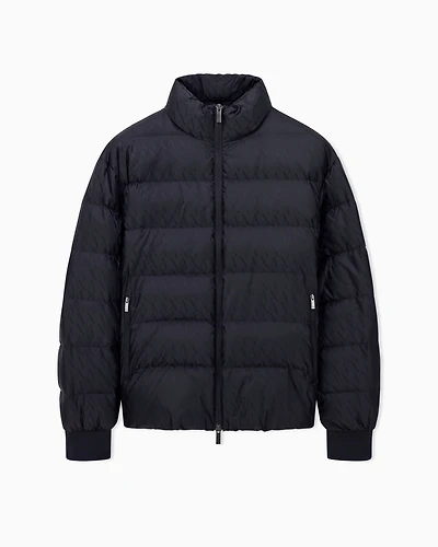 Fabric jacket with allover logo
