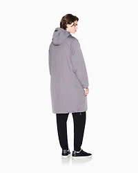 Wide trench coat with hood
