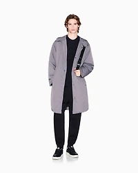 Wide trench coat with hood