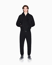 BLACK ZIP UP LOGO BOMBER JACKET