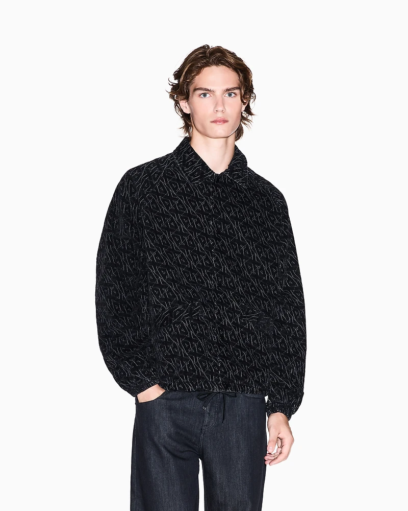 Jacquard blouson with allover logo
