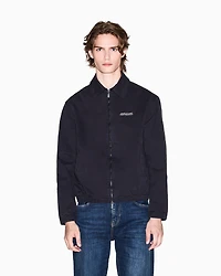NAVY ZIP UP LOGO BOMBER JACKET