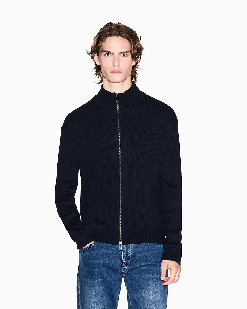 Full zip ribbed cardigan