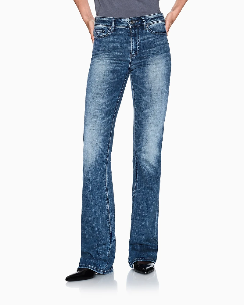 Armani Exchange - Flared Jeans, Woman, Blue, Size: