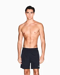 LOGO PRINT BOXER SWIM TRUNKS