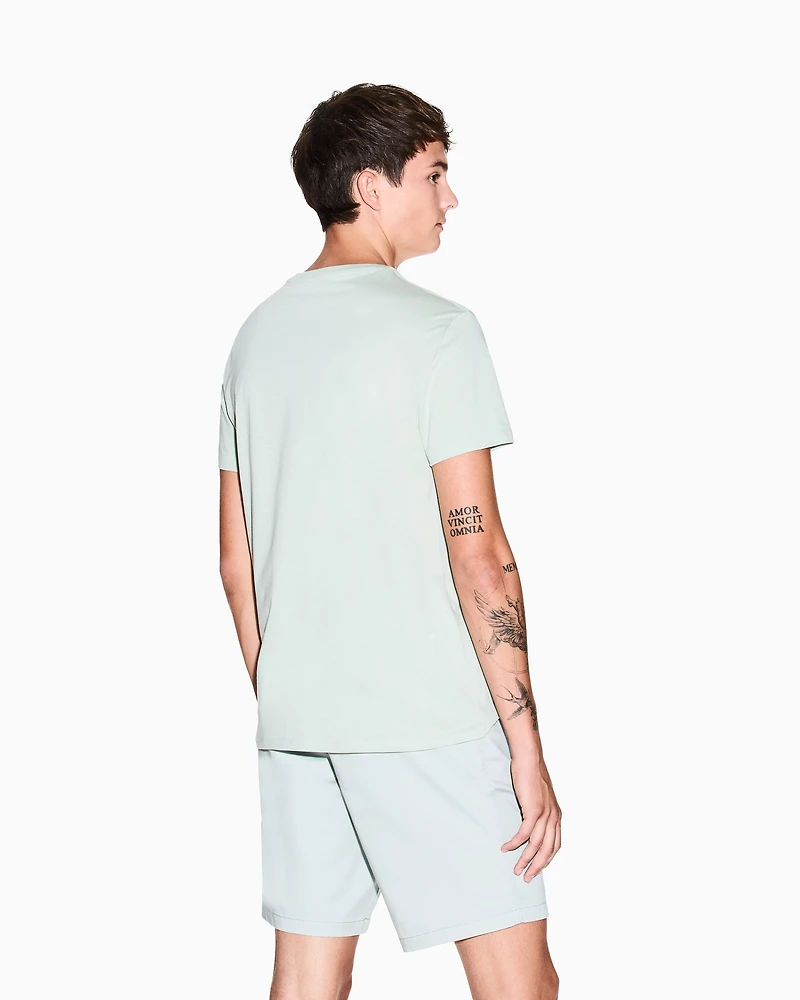 Armani Exchange - Slim fit Pima cotton T-shirt, Man, Green, Size: