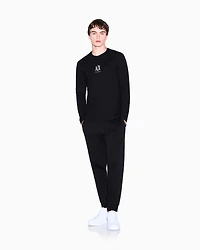 Armani Exchange - Long-sleeved T-shirt with embroidered logo, Man, Black, Size: