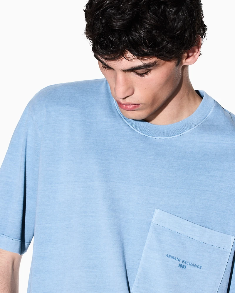 Armani Exchange - Regular Fit T-Shirts, Man, Light Blue, Size: