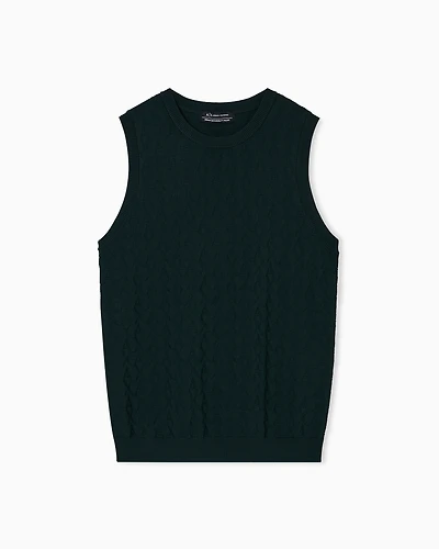 Armani Exchange - Top with allover logo, Woman, Green, Size: