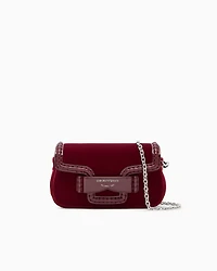 Emporio Armani - Small velvet shoulder bag with buckle, Woman, Size: TU
