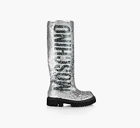 KNEE HIGH SEQUIN LOGO BOOT
