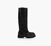 KNEE HIGH SEQUIN LOGO BOOT