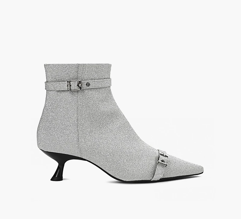 KITTEN HEEL BOOT SATIN