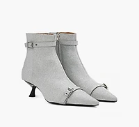 KITTEN HEEL BOOT SATIN