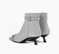 KITTEN HEEL BOOT SATIN