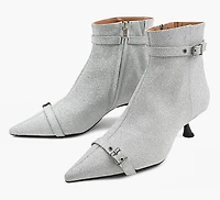 KITTEN HEEL BOOT SATIN
