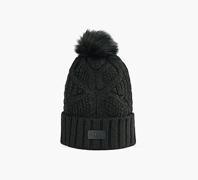 CABLE BEANIE W/POM