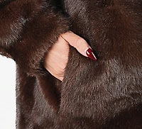 FAUX FUR COAT W/HOOD