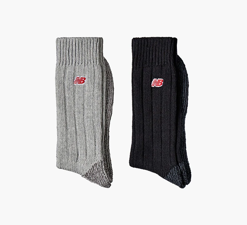 UNISEX LOW GAUGE CREW SOCKS 2 PACK