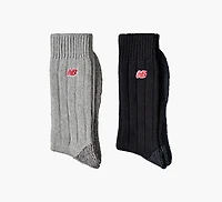 UNISEX LOW GAUGE CREW SOCKS 2 PACK