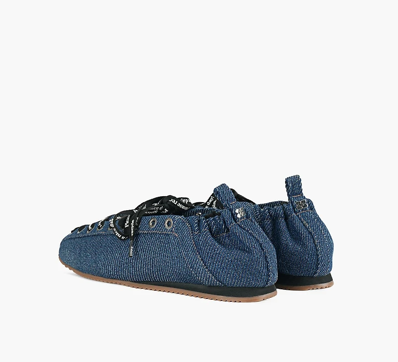 EYELETS LACE UP BALLERINA