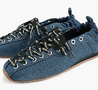 EYELETS LACE UP BALLERINA