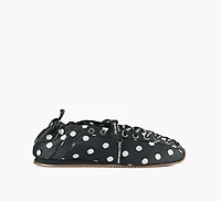 EYELETS LACE UP BALLERINA