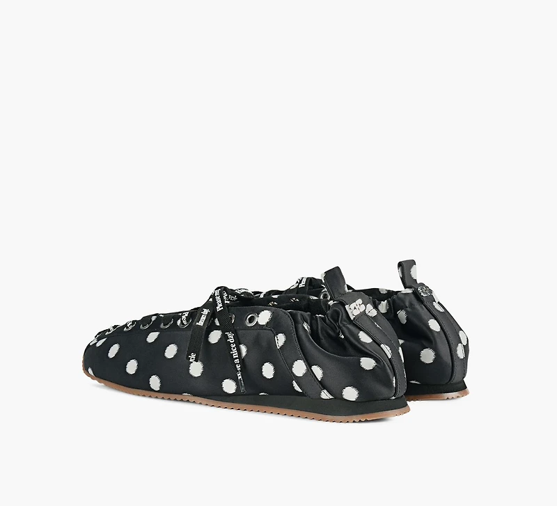 EYELETS LACE UP BALLERINA