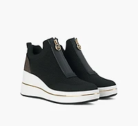 BASKET COMPENSÉE TRICOT ÉLASTIQUE ET ZIP EMMY