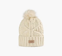 CABLE BEANIE W/POM HAT