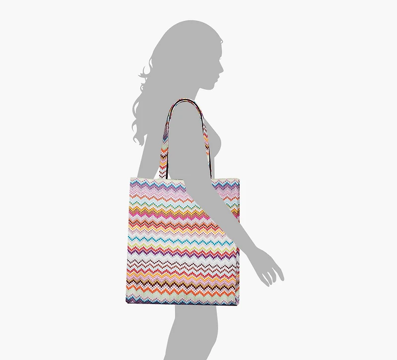 SHOPPING BAG RASCHEL ZIG ZAG LUREX MULTI