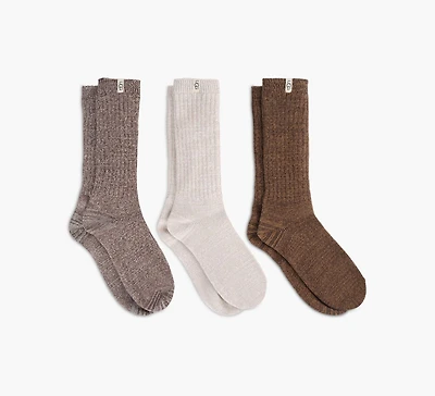 RIB KNIT SLOUCHY CREW 3 PACK