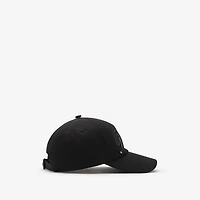 Check Cursive Logo Gabardine Baseball Cap in Black - Men | Burberry® Official