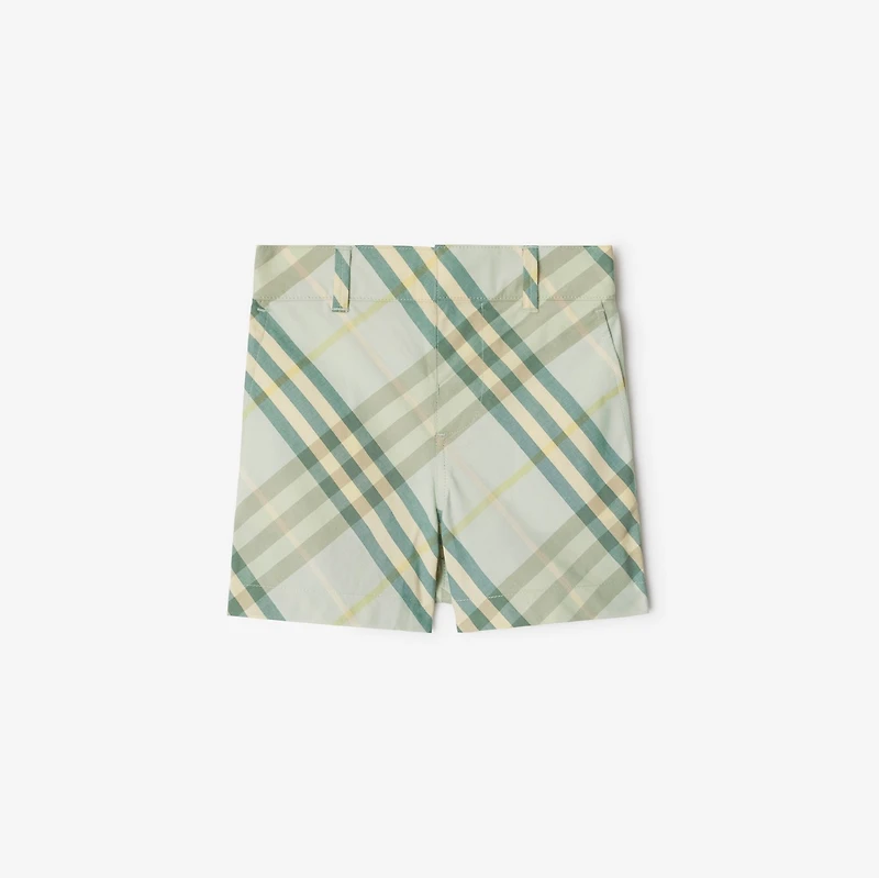 Check Cotton Shorts in Breeze | Burberry® Official