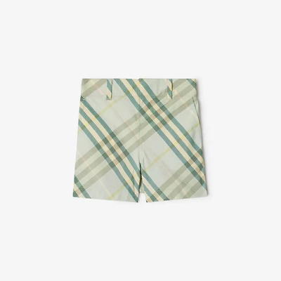 Check Cotton Shorts in Breeze | Burberry® Official