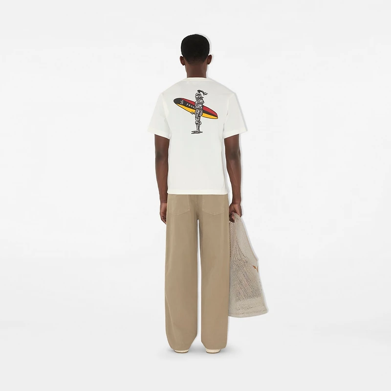 Surfer Knight Cotton T-shirt in Chalk - Men | Burberry® Official