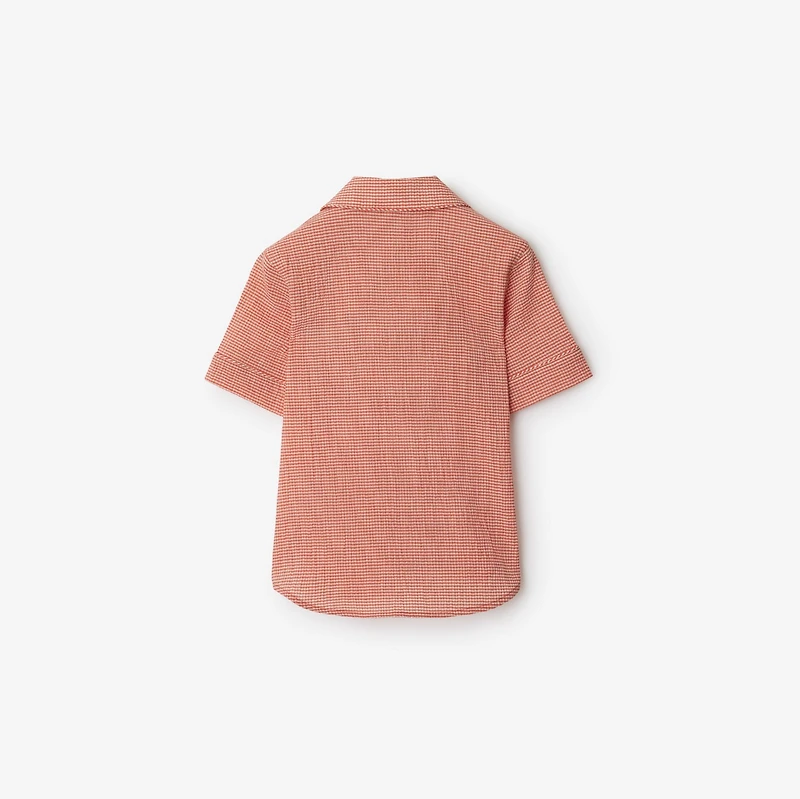 Gingham Cotton Shirt in Orange red | Burberry® Official