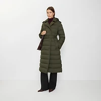 Long Nylon Hooded Puffer Coat in Shale - Women | Burberry® Official