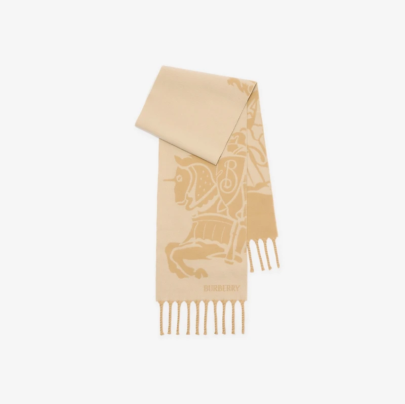 Reversible EKD Wool Scarf in Sand beige | Burberry® Official