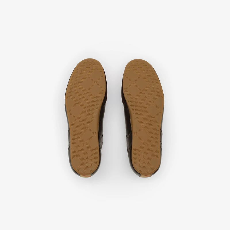 Leather Knight Runner Sneakers​ in Moorhen brown - Women | Burberry® Official