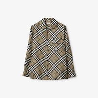Check Silk Pyjama Shirt in Linden beige - Women | Burberry® Official