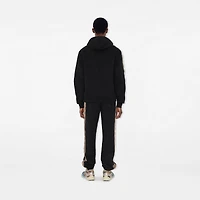 Check Trim Cotton Zip Hoodie in Black - Men | Burberry® Official
