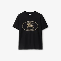 Knight Stamp Cotton T-shirt in Black - Women | Burberry® Official