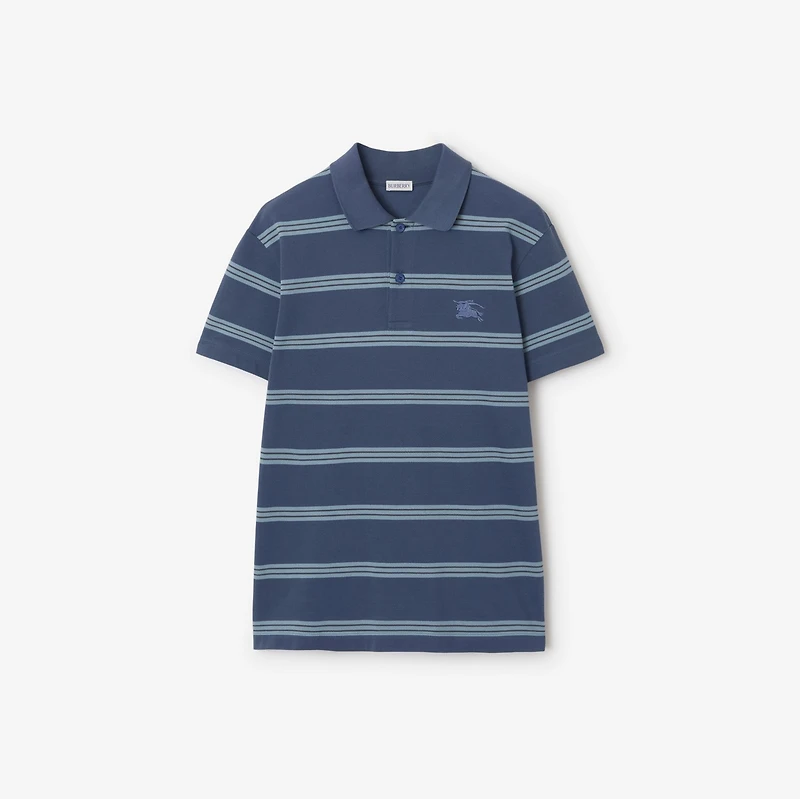 Striped Cotton Polo Shirt in Pilot - Men | Burberry® Official