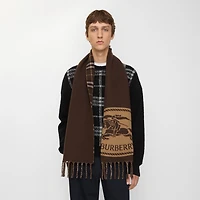 Reversible Knight Stamp Scarf in Treacle | Burberry® Official