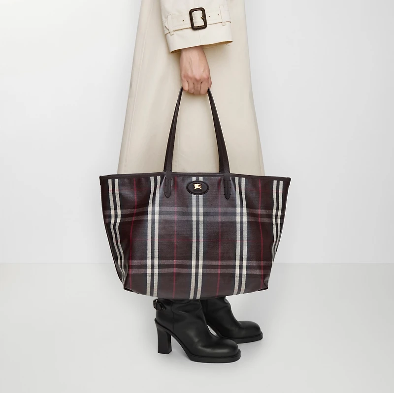 Medium Highlands Tote in Mahogany red - Women | Burberry® Official